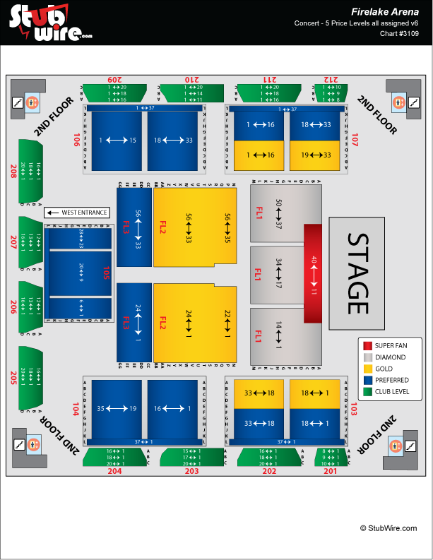 Firelake Arena Seating Chart