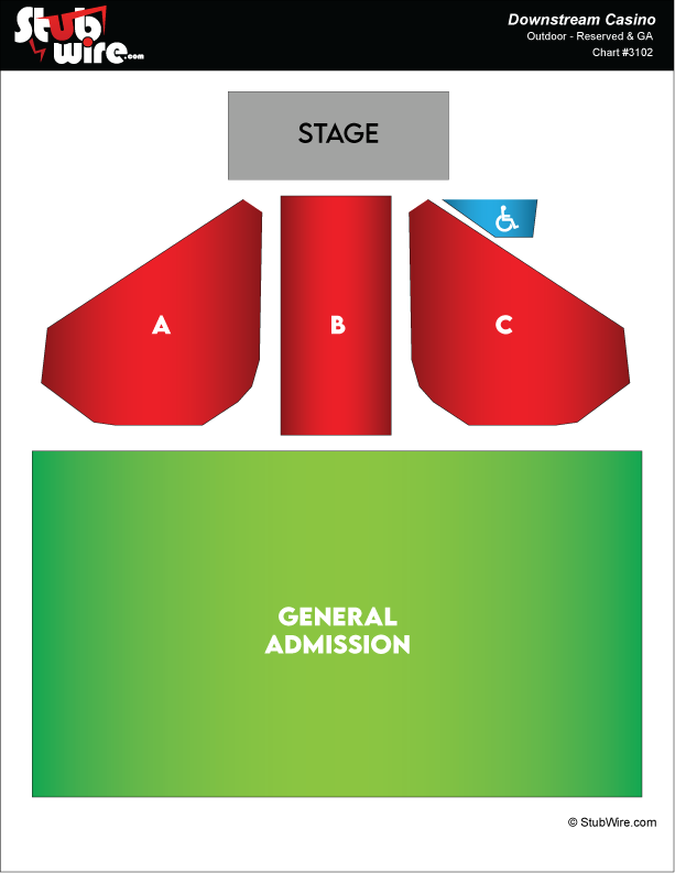 downstream casino concert seating chart
